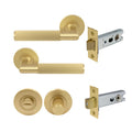 Lumina Privacy Set - Linear Knurl - Matt Satin Brass