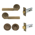 Lumina Privacy Set - Linear Knurl - Roman Brass