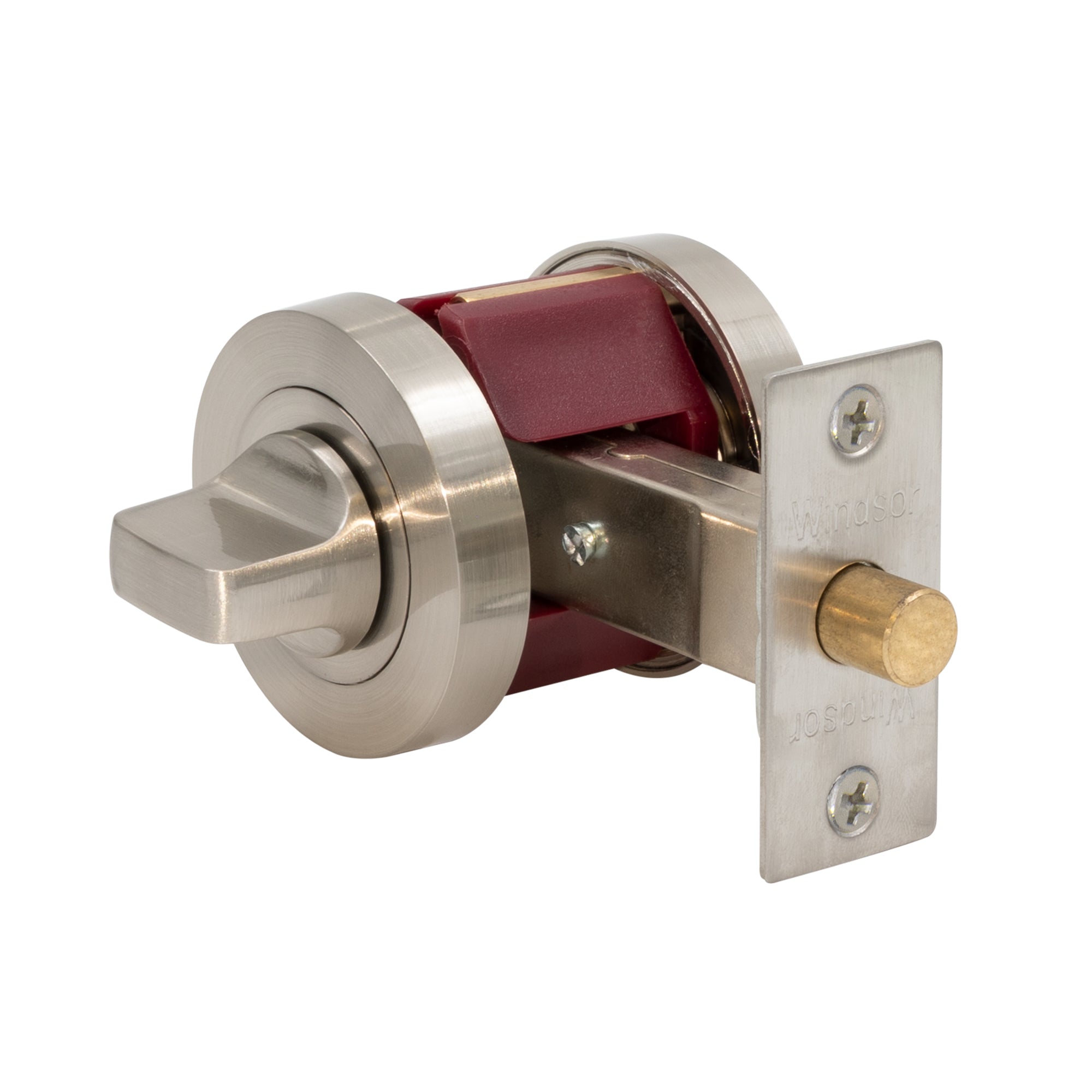 Auxiliary Round Privacy Set 60mm Backset - Brushed Nickel