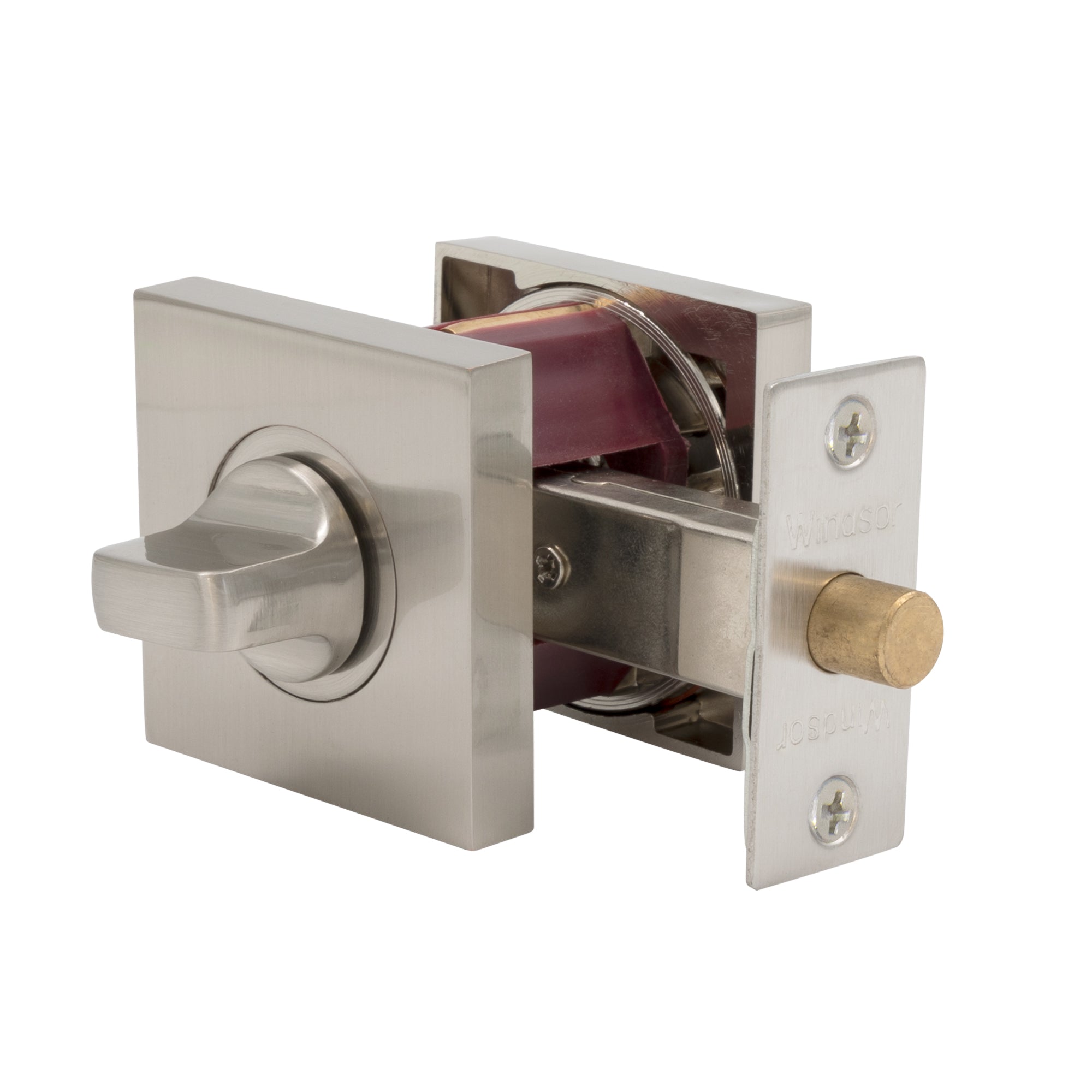 Auxiliary Square Priv. Set 60mm Backset - Brushed Nickel