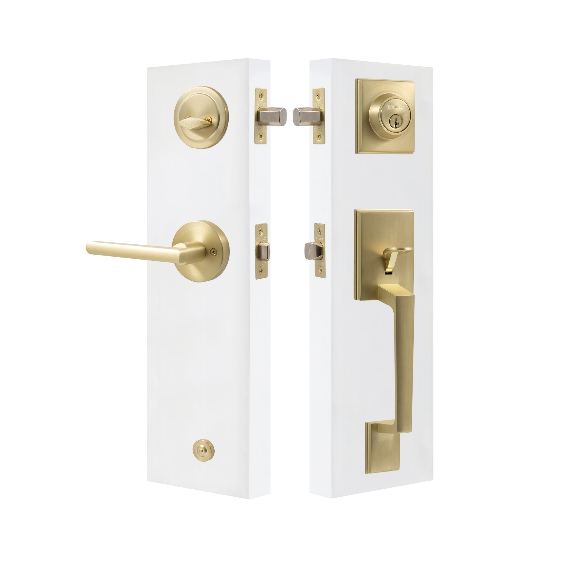 Gripset Square with Lever - Matt Satin Brass